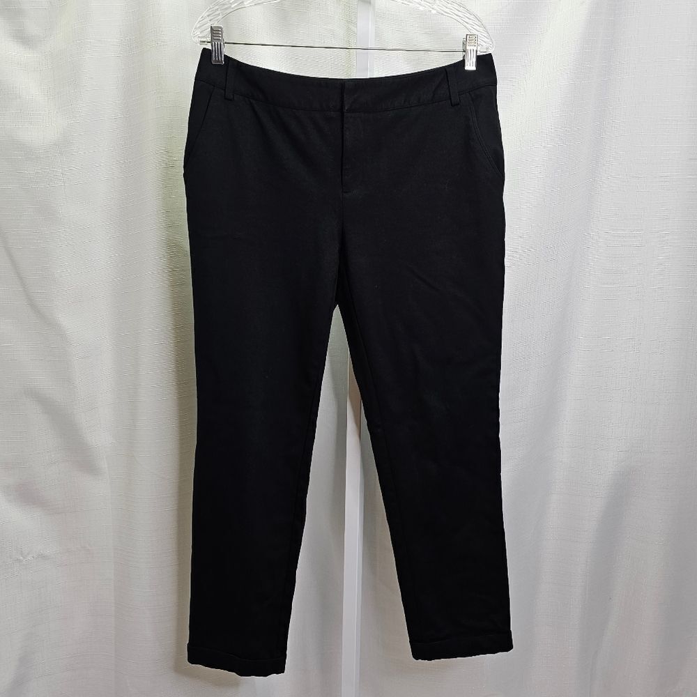 INC International Concepts Black Slim Straight Ankle Pants Size 12